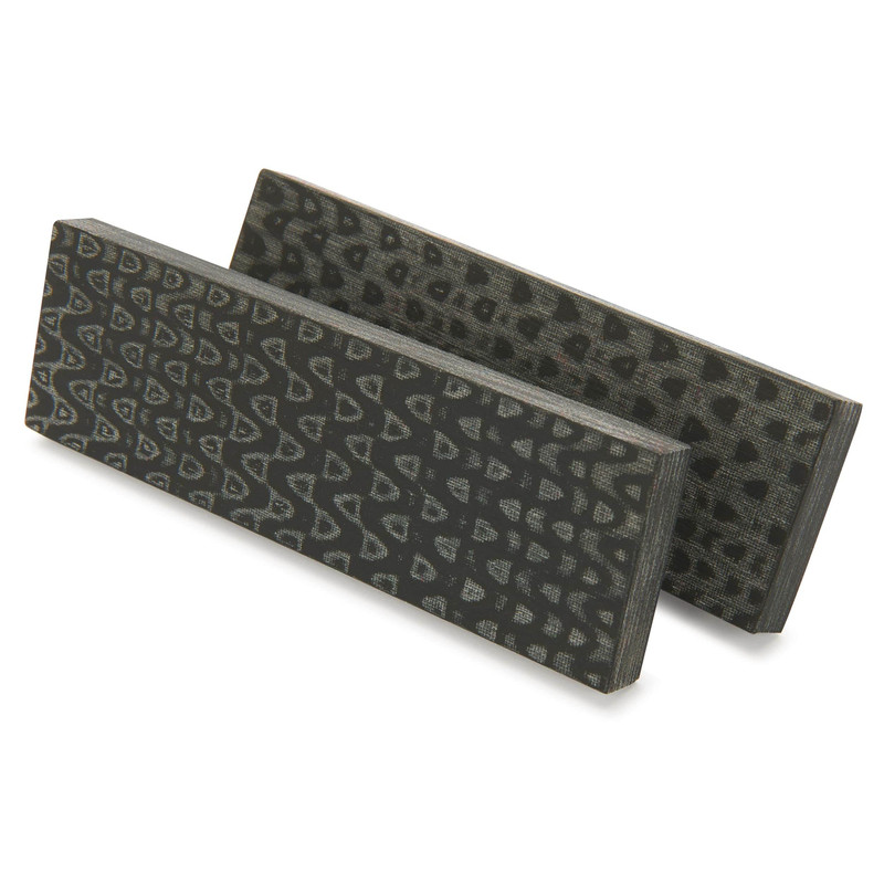 3D Micarta Knife Scales - 3/8" x 2" x 5" - Black and Gray Quail Feather - Pair